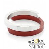 Armband van clic by suzanne in glimmend alluminium en rood A1R - 56104 Armband van clic by suzanne in glimmend alluminium en rood A1R - 56104