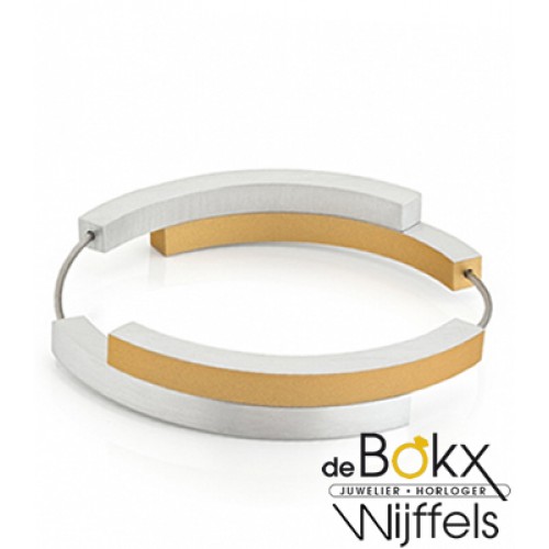 Clic by suzanne armband A32G goud kleur met vier bogen met dubbele magneetsluitingen - 56281 Clic by suzanne armband A32G goud kleur met vier bogen met dubbele magneetsluitingen - 56281