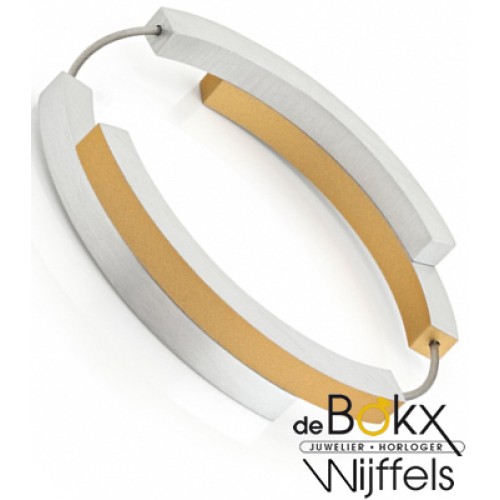 Clic by suzanne armband A32G goud kleur met vier bogen met dubbele magneetsluitingen - 56281 Clic by suzanne armband A32G goud kleur met vier bogen met dubbele magneetsluitingen - 56281