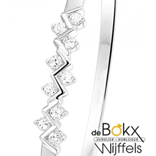 Armband bangel zilver met zirkonia - 50919