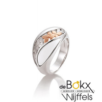 Ring breuning zilver met corian en roze maat 52 - 50248 Ring breuning zilver met corian en roze maat 52 - 50248