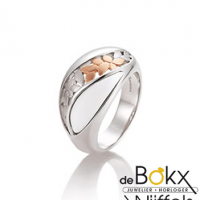 Ring breuning zilver met corian en roze maat 52 - 50248