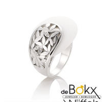 Breuning ring zilver met corian en diamant maat 56 - 50249 Breuning ring zilver met corian en diamant maat 56 - 50249