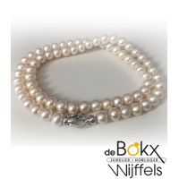 Parelketting met zilveren cartiersluiting - 50679 Parelketting met zilveren cartiersluiting - 50679
