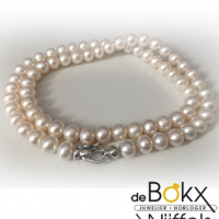 Parelketting met zilveren cartiersluiting - 50679 Parelketting met zilveren cartiersluiting - 50679