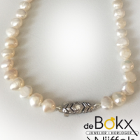 Zoetwater parel collier met zilveren sluiting 47cm - 50706