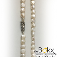 Zoetwater parel collier met zilveren sluiting 47cm - 50706 Zoetwater parel collier met zilveren sluiting 47cm - 50706