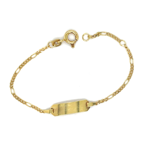 baby armband goud met figaro schakel 11-13cm - 50732