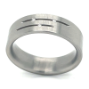 Edelstalen ring met 3 diamanten in maat 54 - 50840