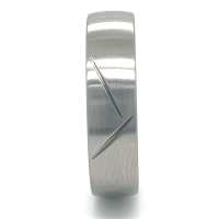 Heren edelstalen ring met graveerlijnen maar 63 - 50843