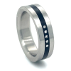 Stalen ring met 5 diamanten in maat 54 vlakkering - 50846 Stalen ring met 5 diamanten in maat 54 vlakkering - 50846
