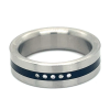 Stalen ring met 5 diamanten in maat 54 vlakkering - 50846 Stalen ring met 5 diamanten in maat 54 vlakkering - 50846