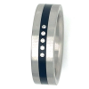 Stalen ring met 5 diamanten in maat 54 vlakkering - 50846 Stalen ring met 5 diamanten in maat 54 vlakkering - 50846