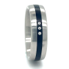 Stalen ring met 3 diamanten in maat 54 bollering - 50848 Stalen ring met 3 diamanten in maat 54 bollering - 50848