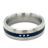 Stalen ring met 3 diamanten in maat 54 bollering - 50848 Stalen ring met 3 diamanten in maat 54 bollering - 50848