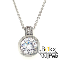 Prachtige hanger met grote zirkonia steen met keting 45cm - 51142 Prachtige hanger met grote zirkonia steen met keting 45cm - 51142
