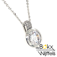 Prachtige hanger met grote zirkonia steen met keting 45cm - 51142 Prachtige hanger met grote zirkonia steen met keting 45cm - 51142