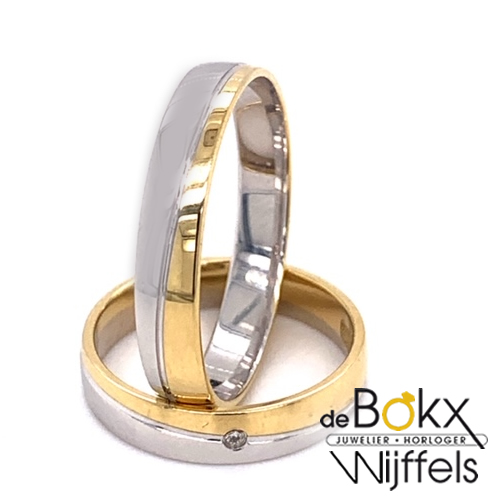 Bicolor gouden trouwringen van Angeli Di Bosca model: 673 - 51252 Bicolor gouden trouwringen van Angeli Di Bosca model: 673 - 51252