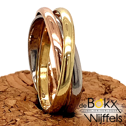 tricolor gouden ring 3-in-1 maat 52 - 51304 tricolor gouden ring 3-in-1 maat 52 - 51304