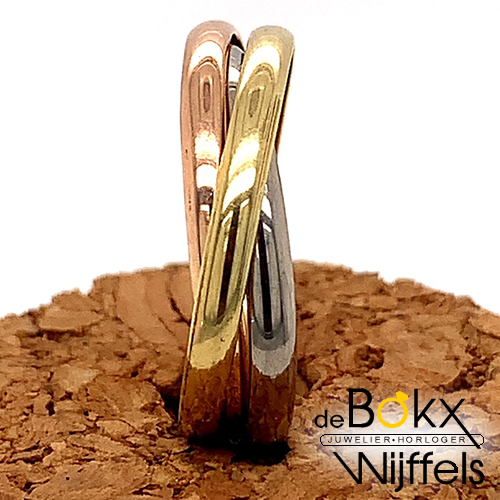 tricolor gouden ring 3-in-1 maat 52 - 51304 tricolor gouden ring 3-in-1 maat 52 - 51304