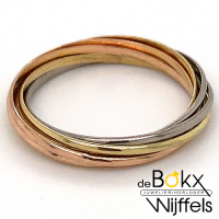 tricolor wikkelring met 7-in-1 ring in 3 verschillende soorten goud maat 60 - 51305 tricolor wikkelring met 7-in-1 ring in 3 verschillende soorten goud maat 60 - 51305