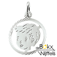 kinderkopje jongen hanger gediamanteerd 16mm - 51337 kinderkopje jongen hanger gediamanteerd 16mm - 51337