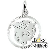 kinderkopje jongen hanger gediamanteerd 16mm - 51337 kinderkopje jongen hanger gediamanteerd 16mm - 51337