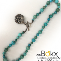 Natuursteen ketting met turqouise kralen - 51346 Natuursteen ketting met turqouise kralen - 51346
