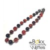 Agaat kralen ketting met zoetwaterparel - 51359 Agaat kralen ketting met zoetwaterparel - 51359