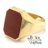 gouden heren ring met zandsteen maat 19.25 / 60 - 51458