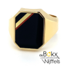 Gouden ring met een onyx maat 19.5 /61 - 51461