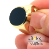 gouden herenring met ronde onyx maat 64 - 51462