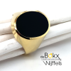 gouden herenring met ronde onyx maat 64 - 51462