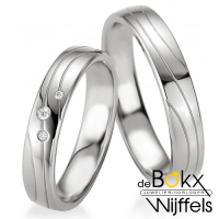 Partnerringen zilver met diamant van breuning - 51428 Partnerringen zilver met diamant van breuning - 51428
