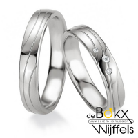 Partnerringen zilver met diamant van breuning - 51428 Partnerringen zilver met diamant van breuning - 51428