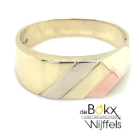 Gouden heren ring 3 kleuren goud maat 63 - 51442