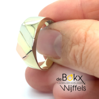 Gouden heren ring 3 kleuren goud maat 63 - 51442