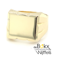 Gouden heren ring rechthoek maat 59/19 - 51444 Gouden heren ring rechthoek maat 59/19 - 51444