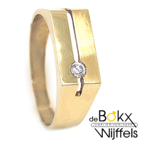 Gouden heren ring met zirkonia in maat 64 /19.5 - 51508 Gouden heren ring met zirkonia in maat 64 /19.5 - 51508