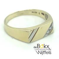 Gouden herenring met zirkonia in maat 62 - 51510 Gouden herenring met zirkonia in maat 62 - 51510