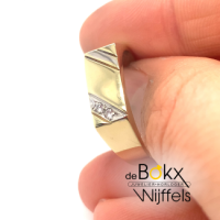 Gouden herenring met zirkonia in maat 62 - 51510 Gouden herenring met zirkonia in maat 62 - 51510