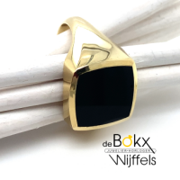 gouden zegelring maat 62 met onyx - 51514