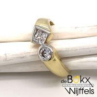 gouden ring met 2 grote zirkonia maat 54 - 51528 gouden ring met 2 grote zirkonia maat 54 - 51528