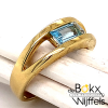 Geel gouden ring met blauwe topaas maat 55 - 51542 Geel gouden ring met blauwe topaas maat 55 - 51542