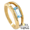 Geel gouden ring met blauwe topaas maat 55 - 51542 Geel gouden ring met blauwe topaas maat 55 - 51542
