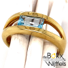 Geel gouden ring met blauwe topaas maat 55 - 51542 Geel gouden ring met blauwe topaas maat 55 - 51542