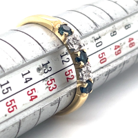 Ring goud saffier en diamant maat 52 - 51586 Ring goud saffier en diamant maat 52 - 51586