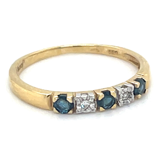 Ring goud saffier en diamant maat 52 - 51586 Ring goud saffier en diamant maat 52 - 51586