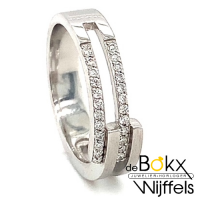 Diamanten ring in witgouden maat 53 - 51594 Diamanten ring in witgouden maat 53 - 51594