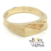 Bijzondere gouden ring met robuuste bewerking maat 58 - 51601